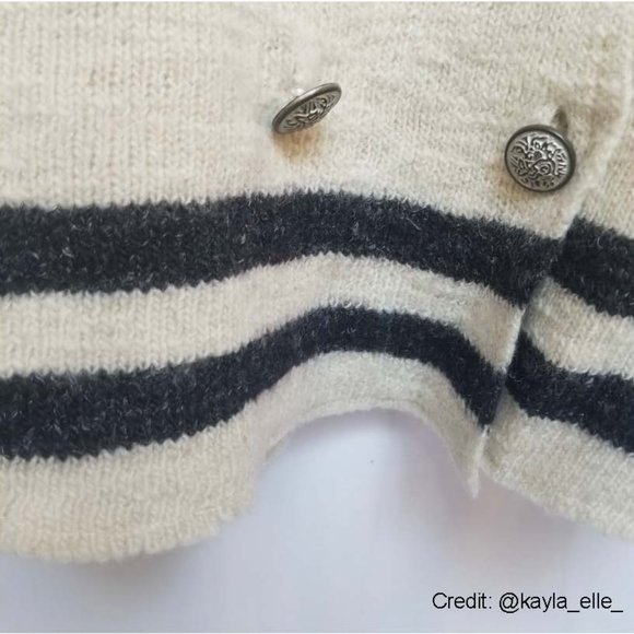 Free People Wool & Linen Earned Stripes Sweater Jacket M - Picture 8 of 13